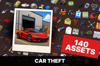 Car Theft Vehicle Security Auto Crime Valet Parking Icons Pack