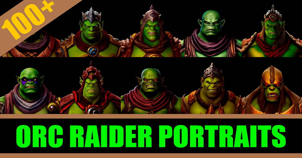 Orc Raider RPG Character Portraits Icon Pack | 2D 图标 | Unity Asset Store