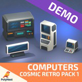 [FREE] Low Poly Sci-Fi Computers Demo - 4 Retro Sample Props