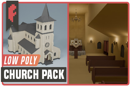Low Poly Church Pack with Interiors