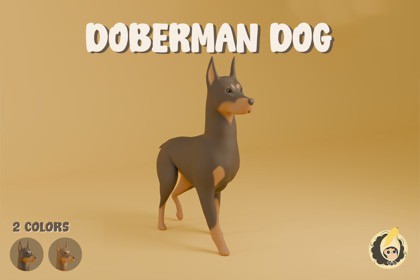 Animated Doberman Dog
