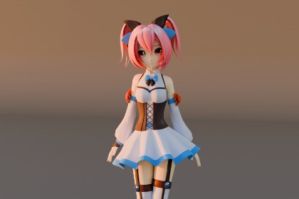 3D Cute Anime Girl