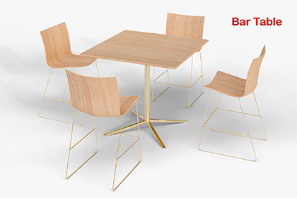 Luxury Bar Table Set Gold Wireframe Stools