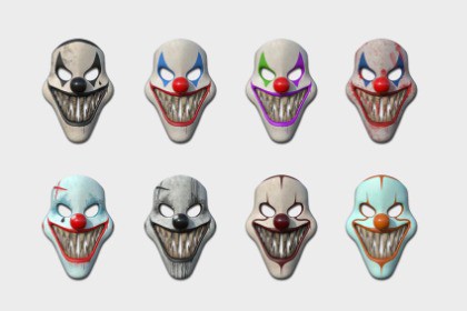 Clown Terror Masks - 08 Textures Variations