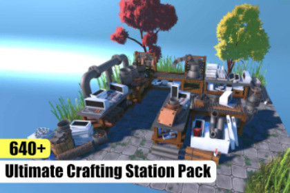 Ultimate Crafting Stations Pack - Stylized - Low Poly - 100% Modular