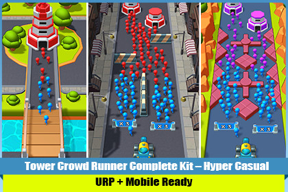 Tower Crowd Runner Complete Kit – Hyper Casual (URP + Mobile Ready)
