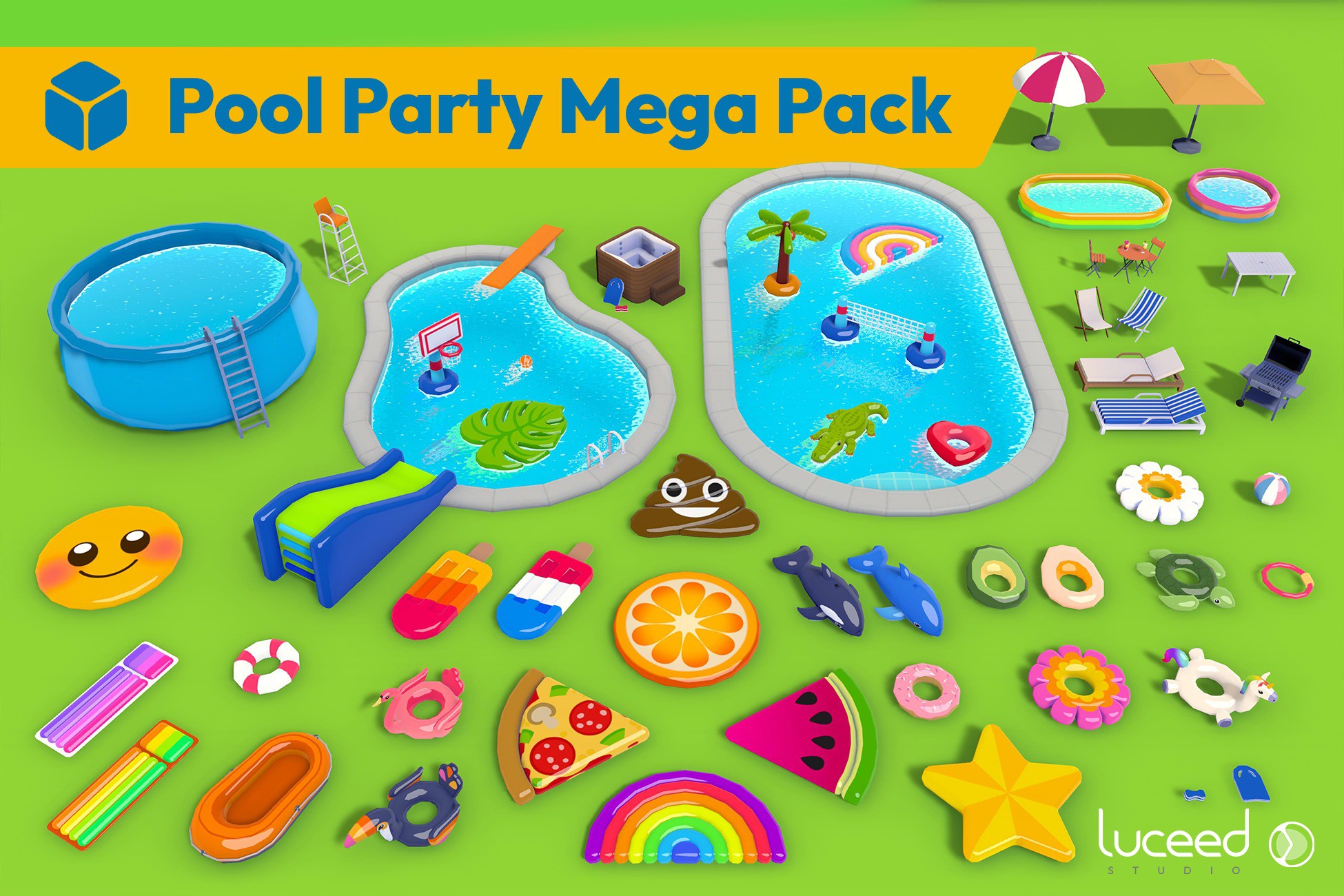 Pool Party Mega Pack | 3D Exterior | Unity Asset Store