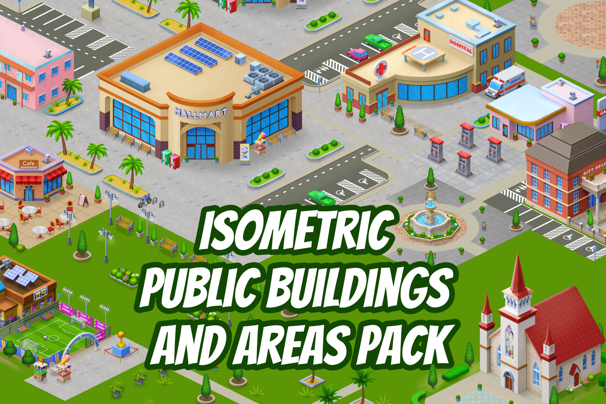 Isometric 2d Unity Isometric Public Buildings and Areas Pack | 2D Environments | Unity ...