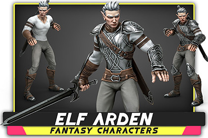 Elf Arden - Stylized Medieval Elven Warrior - Animated RPG Character Hero - #56