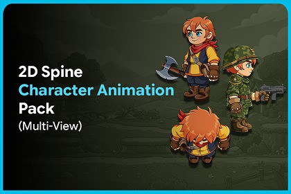2D Spine Character Animation Pack (Multi-View)