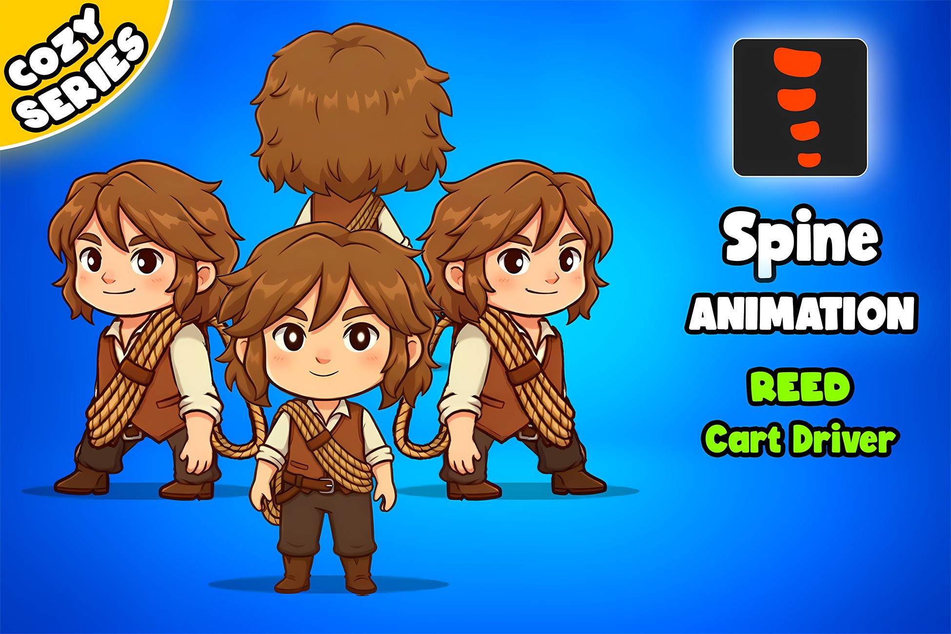 Unity Reed Miles Reed Cart Driver 2D Animated Spine Character (Cozy Series) | 2D 角色 ...