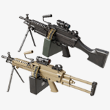 Machine Gun Sandal and Black Ammo Box URP HDRP Textures