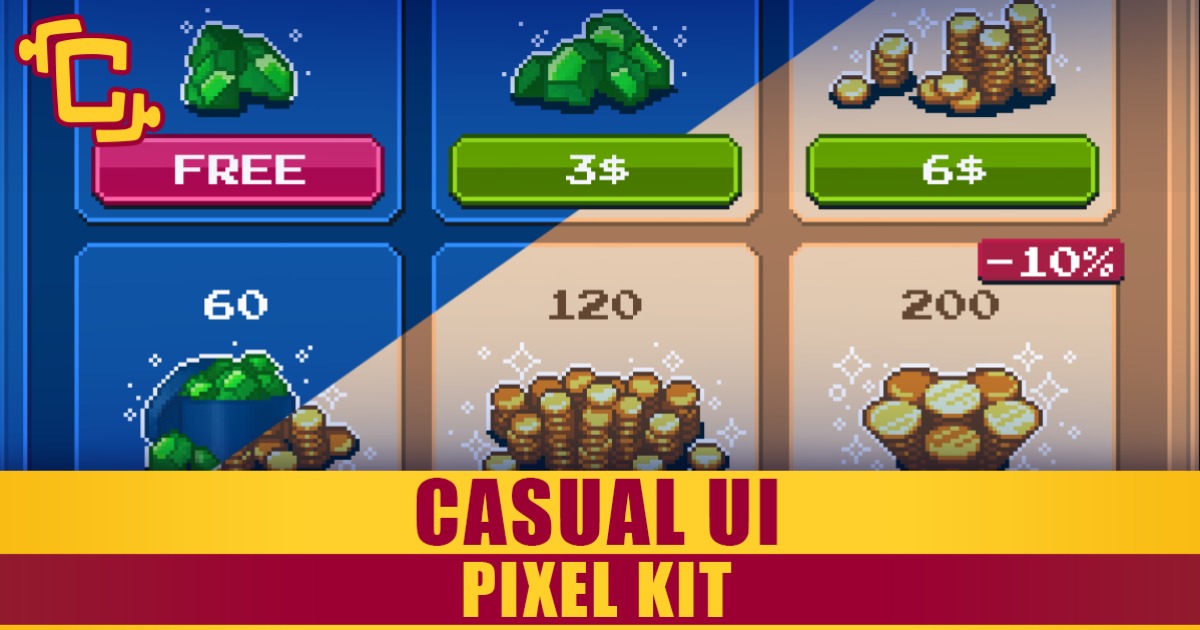 Pixel Uikit Casual UI Pixel Kit | 2D GUI | Unity Asset Store