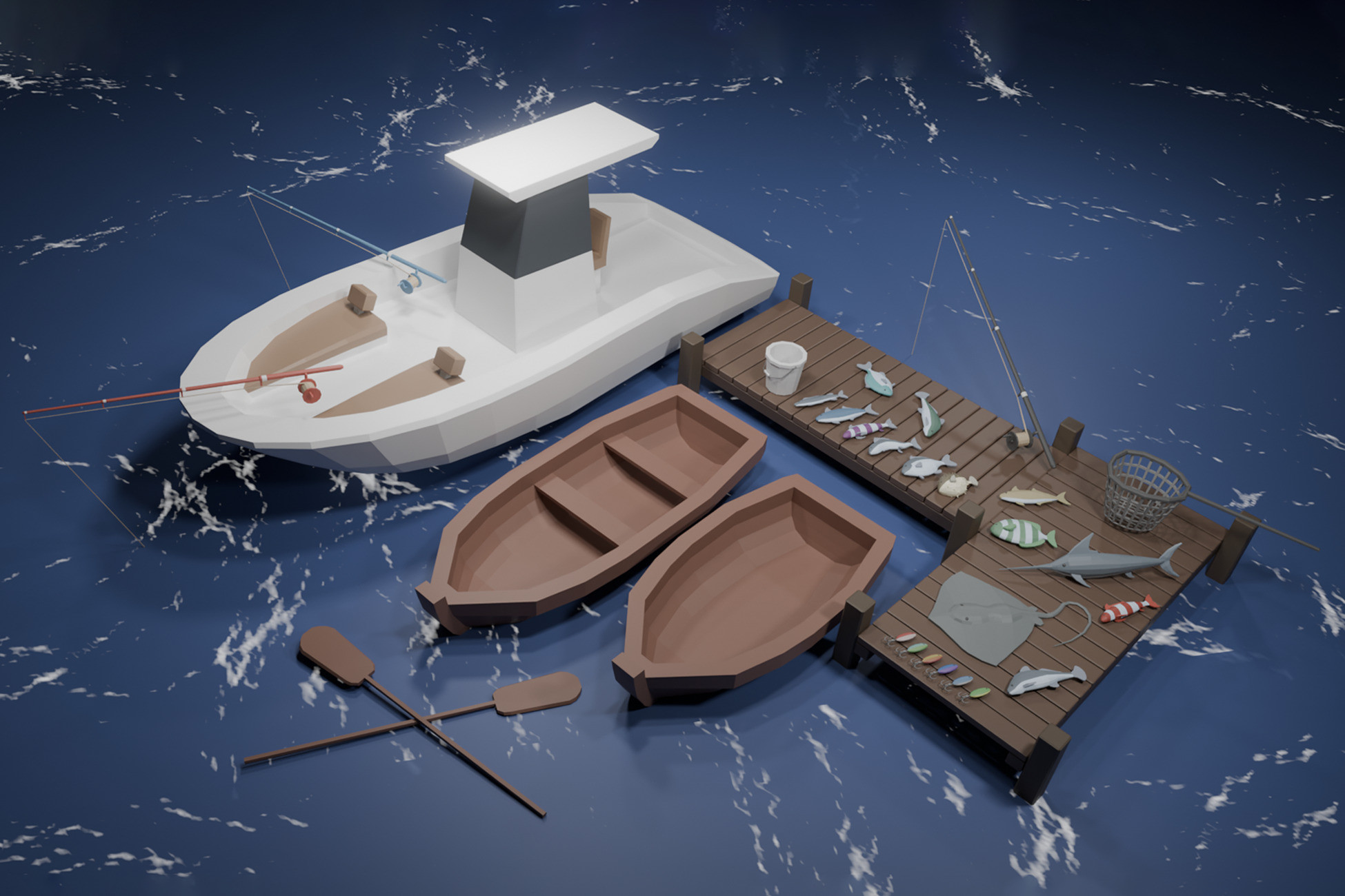 Low Poly Fishing Pack | 3D Props | Unity Asset Store