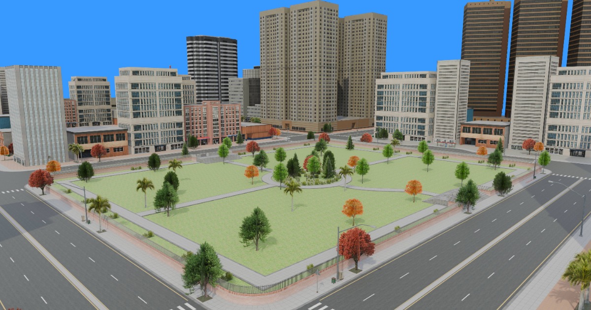 URBAN_CITY_MAIN_USA131 | 3D Urban | Unity Asset Store