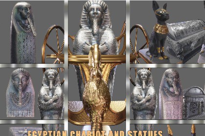 Egyptian Chariot and Statues Pack Ancient Assets with Hi-Res Baked Textures