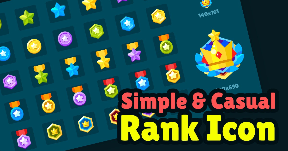 Icons Modern Ranks Simple & Casual Rank Icon | 2D Icons | Unity Asset Store