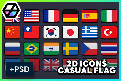 2D Icons - Casual Flag Icons