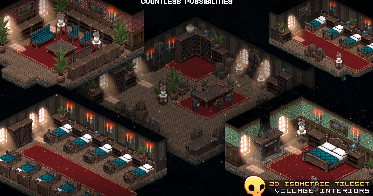 Isometric 2d Unity 2D Isometric Village Interior Tileset | 2D Environments | Unity Asset Store