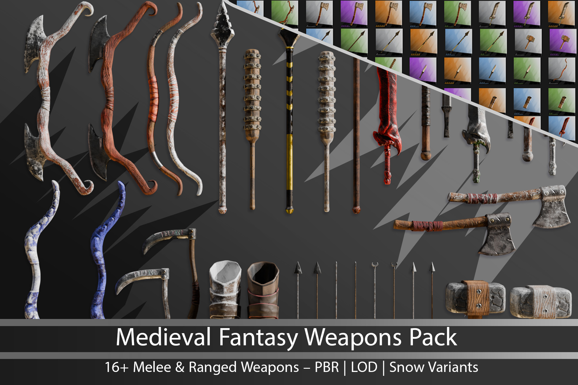 Medieval Fantasy Weapons Pack – Melee & Ranged by Rainfall Studio