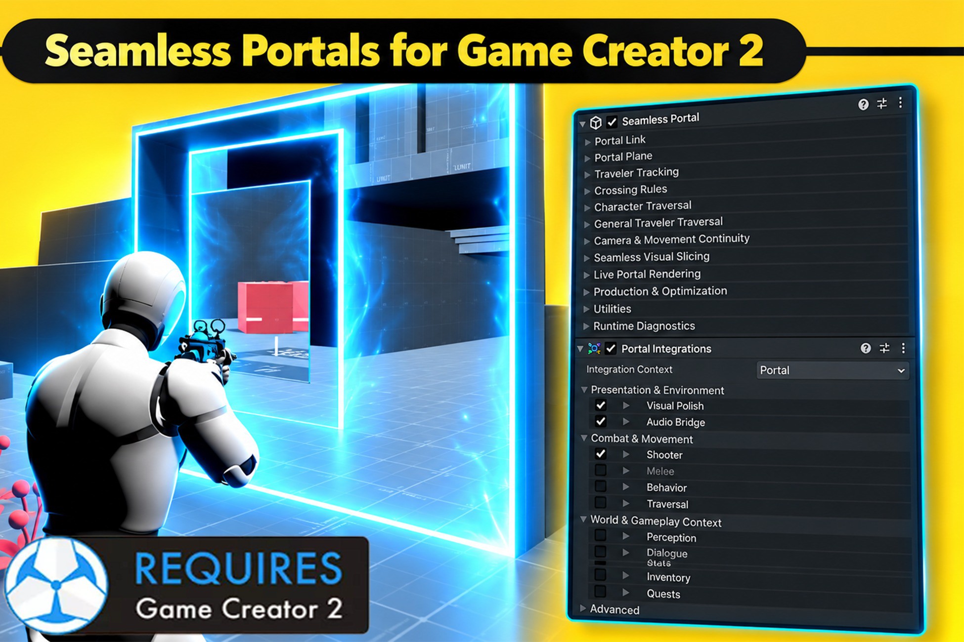 Seamless Portals for Game Creator 2