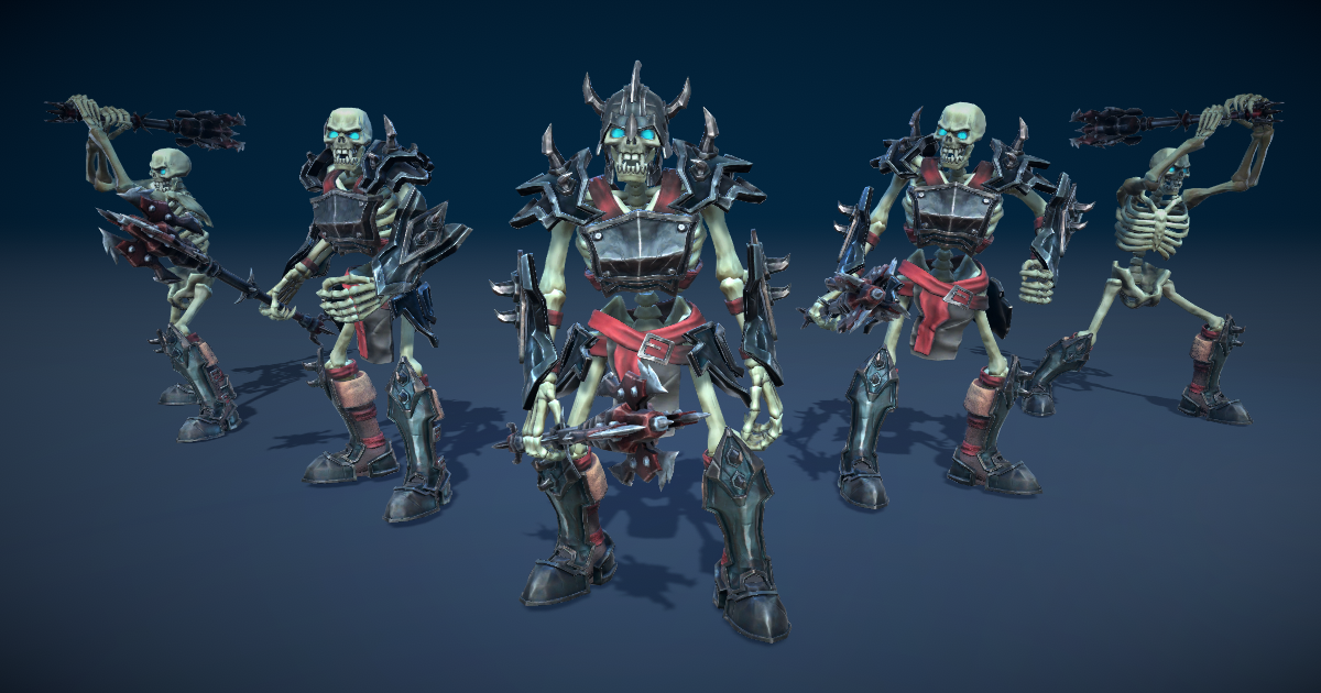Skeleton Warrior With Two-Handed Mace Tier3 | 캐릭터 | Unity Asset Store