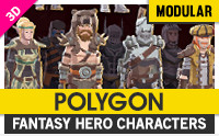 POLYGON Modular Fantasy Hero Characters - Low Poly 3D Art by Synty