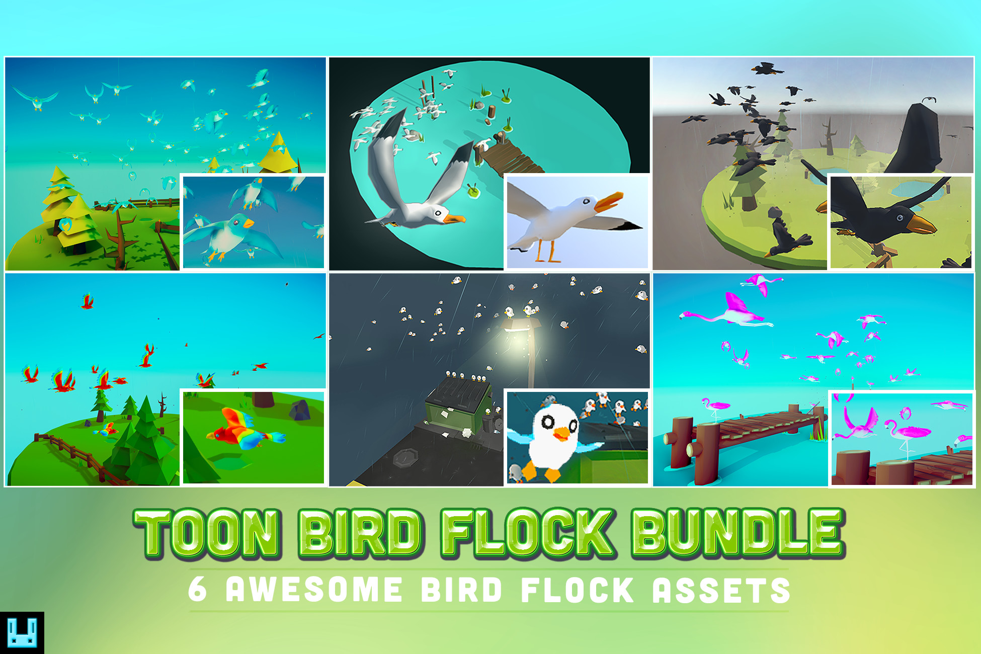 Toon Bird Flock Bundle | Characters | Unity Asset Store