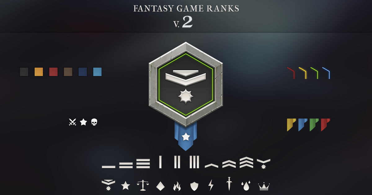 Fantasy Game Ranks V.2 | 2D Icons | Unity Asset Store
