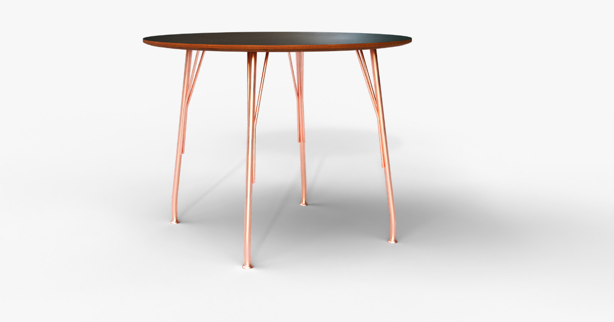 Unity Round Table Round Dining Table – Metal Frame & Wooden Top | 3D Furniture | Unity ...