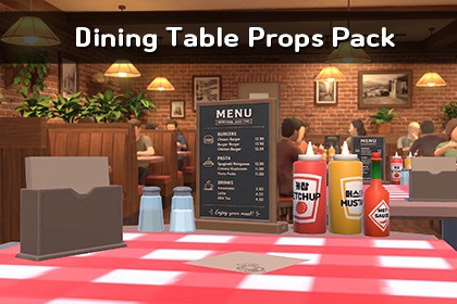 MAR-Low Poly Dining Table Props Pack