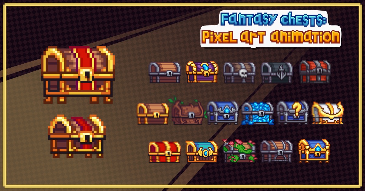 Chest For Scratch Fantasy Chests: Pixel art Animation | 2D Icons | Unity Asset Store