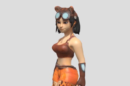 Stylized Arcade Animated Character - Tigress Superhero Girl