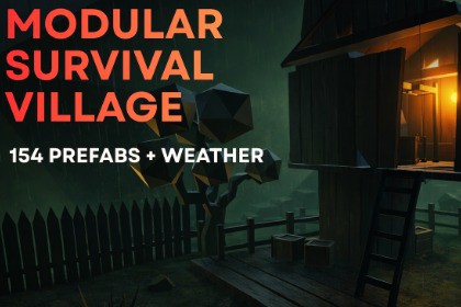 Low Poly Modular Atmospheric Survival Village Pack