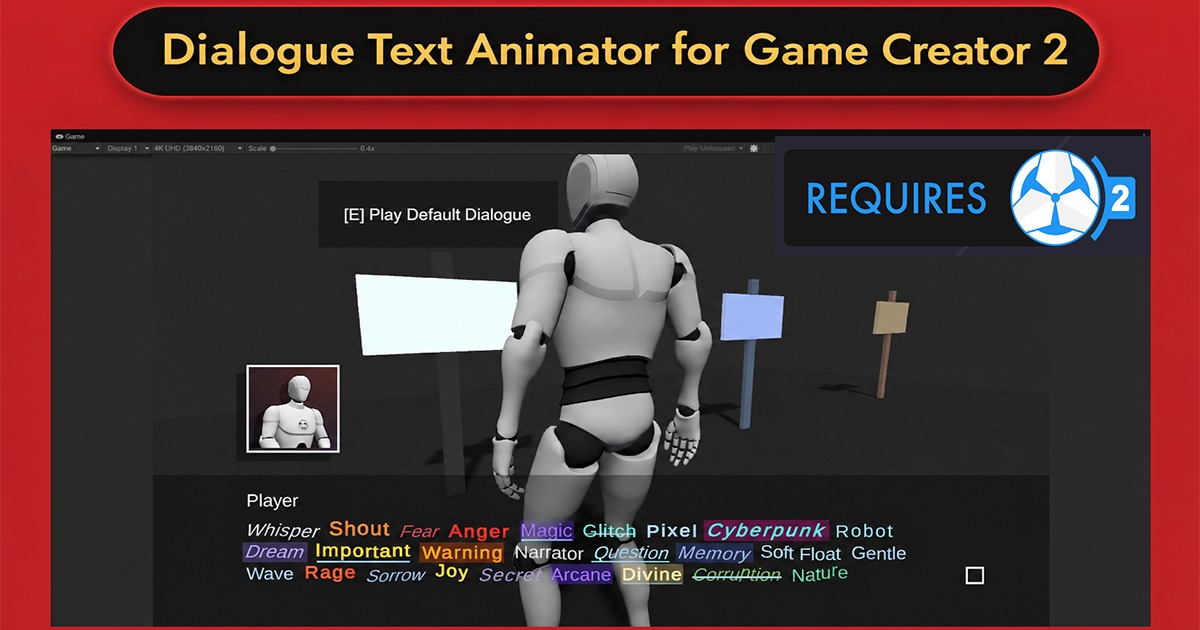 Dialogue Text Animator for Game Creator 2 | Utilities Tools | Unity ...