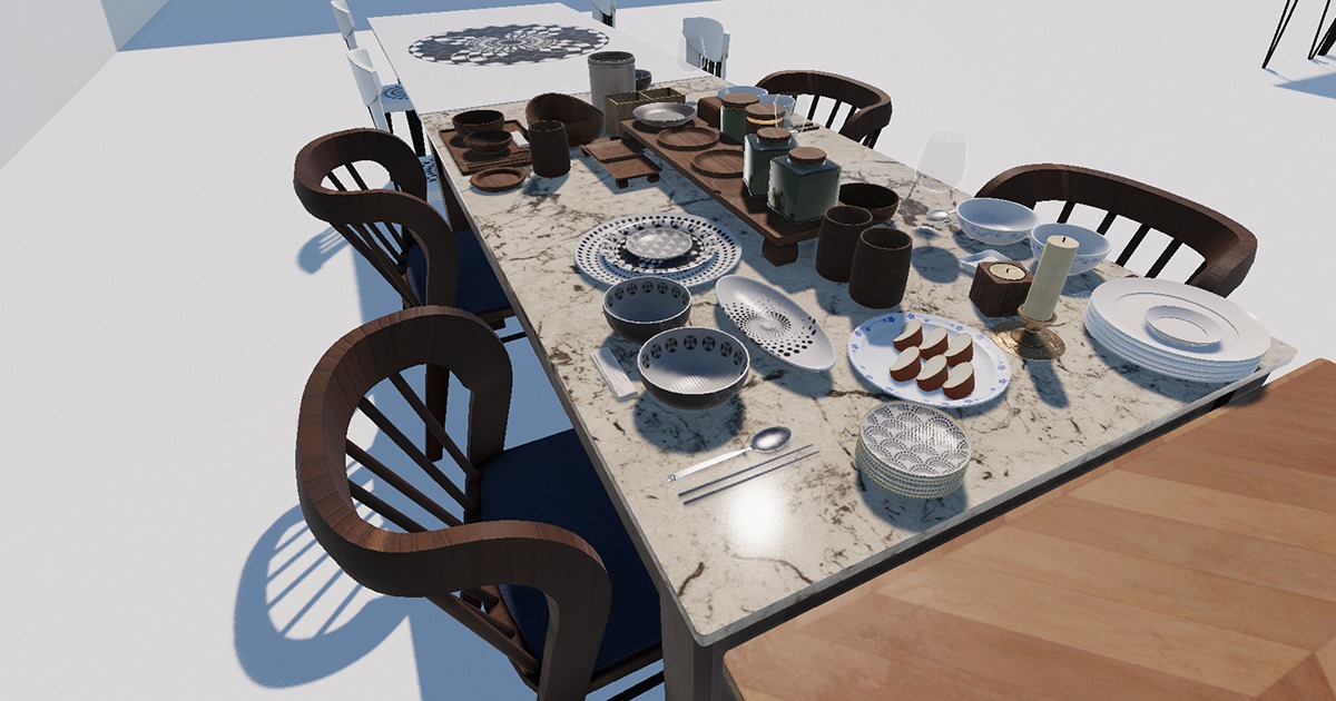 Modern Dish set props v.01 | 3D 소품 | Unity Asset Store
