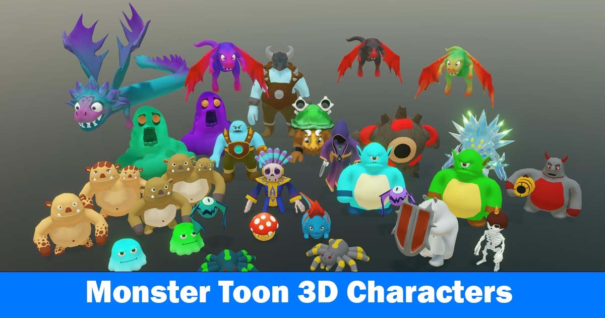 Monster Toon 3D Characters | 3D Characters | Unity Asset Store
