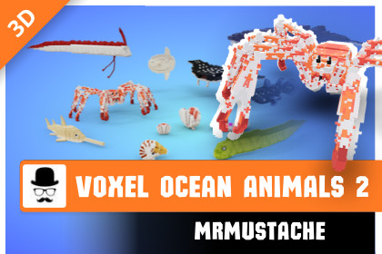 Voxel Ocean Animals Pack 2