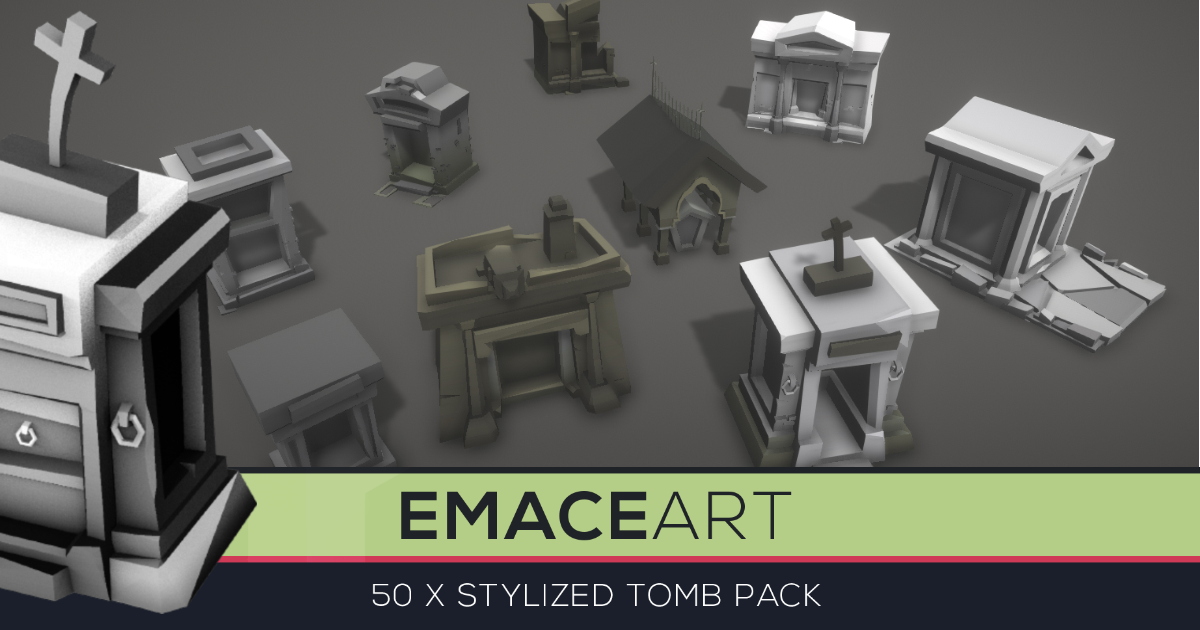 Tomb Unity Source Code Low Poly Cemetery Tomb Kit with LODs | 3D 판타지 | Unity Asset Store