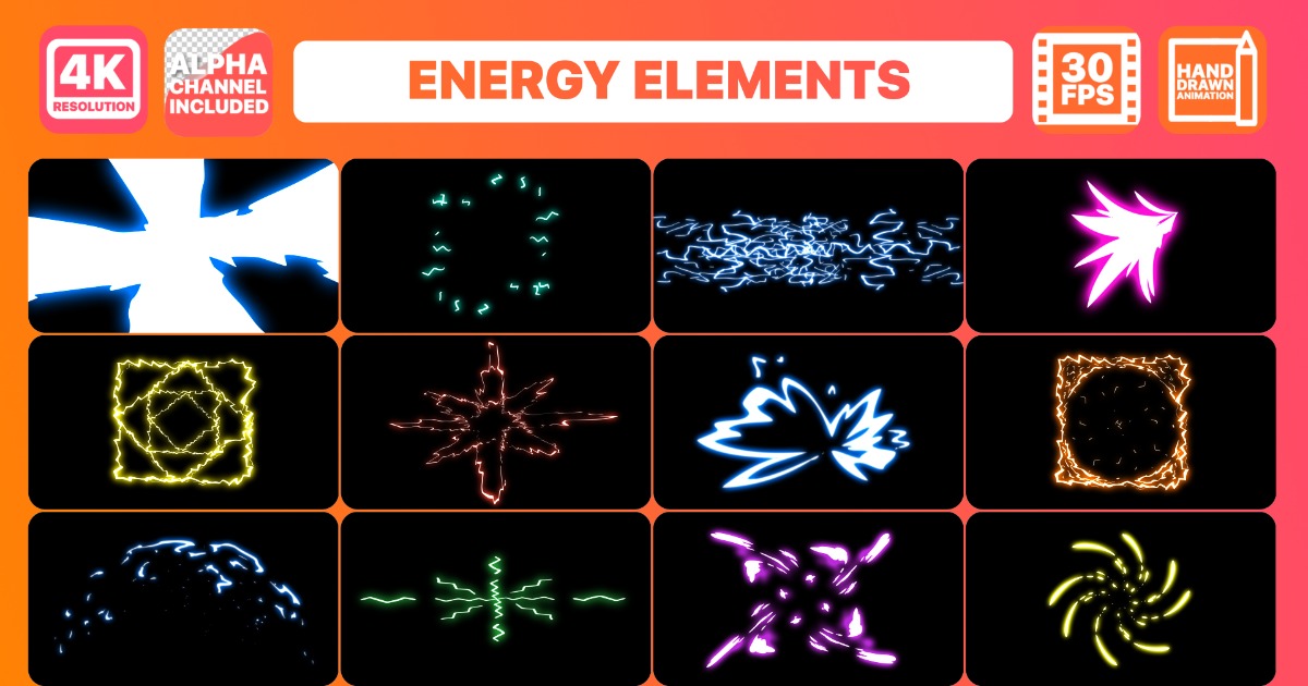 Electric Energy Elements (16.01) | 2D 텍스처 및 소재 | Unity Asset Store