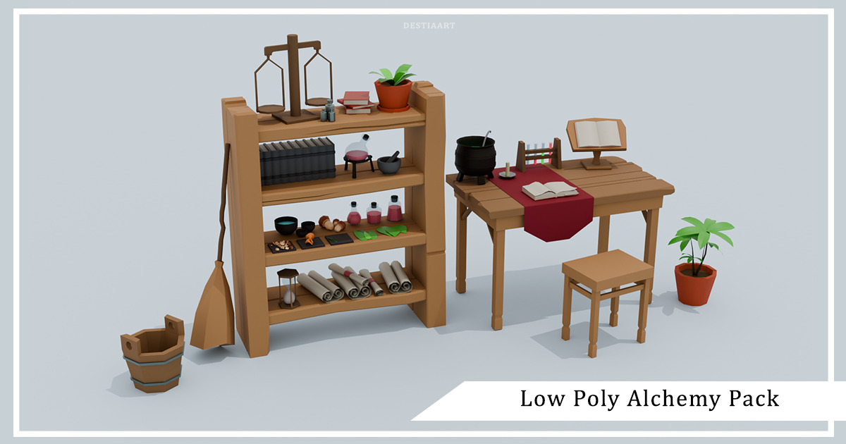 Low Poly Alchemy Pack | 3D Interior | Unity Asset Store