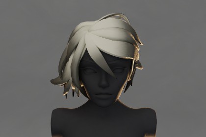 Stylized Hair Pack - 3 Variations Base Mesh Low Poly Set