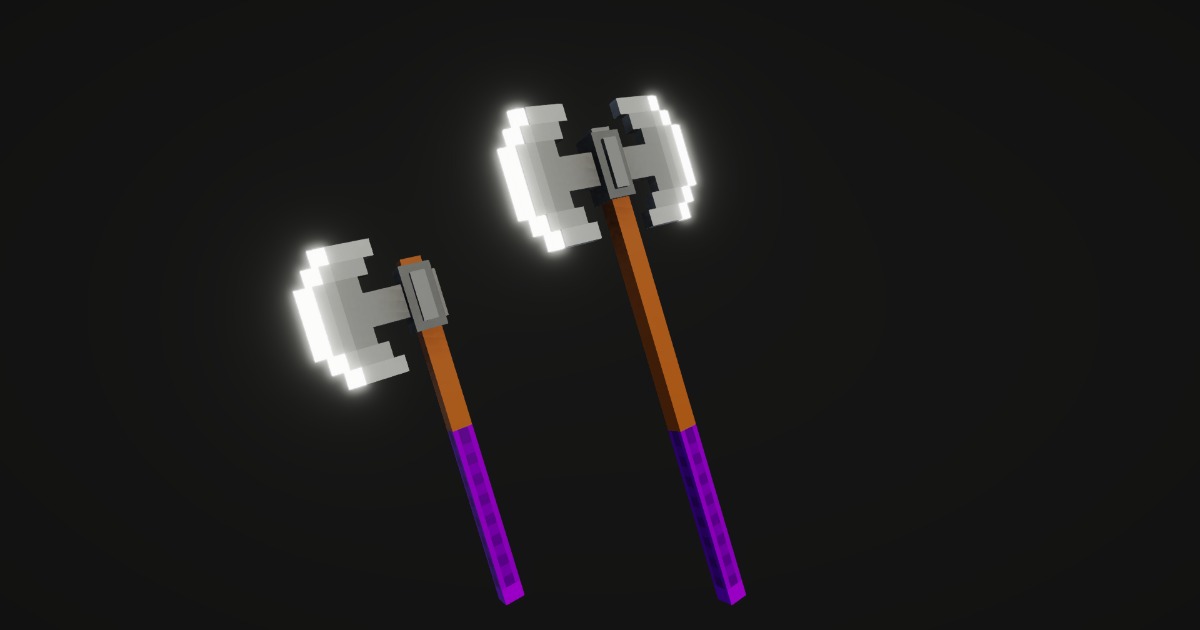 Stylized Voxel Axe Pack by Guardabarranco