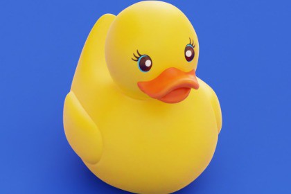 Rubber Duck Bath Toy Low Poly