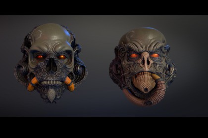 3 Gas Masks / Helmet for Scifi / Modern Warfare