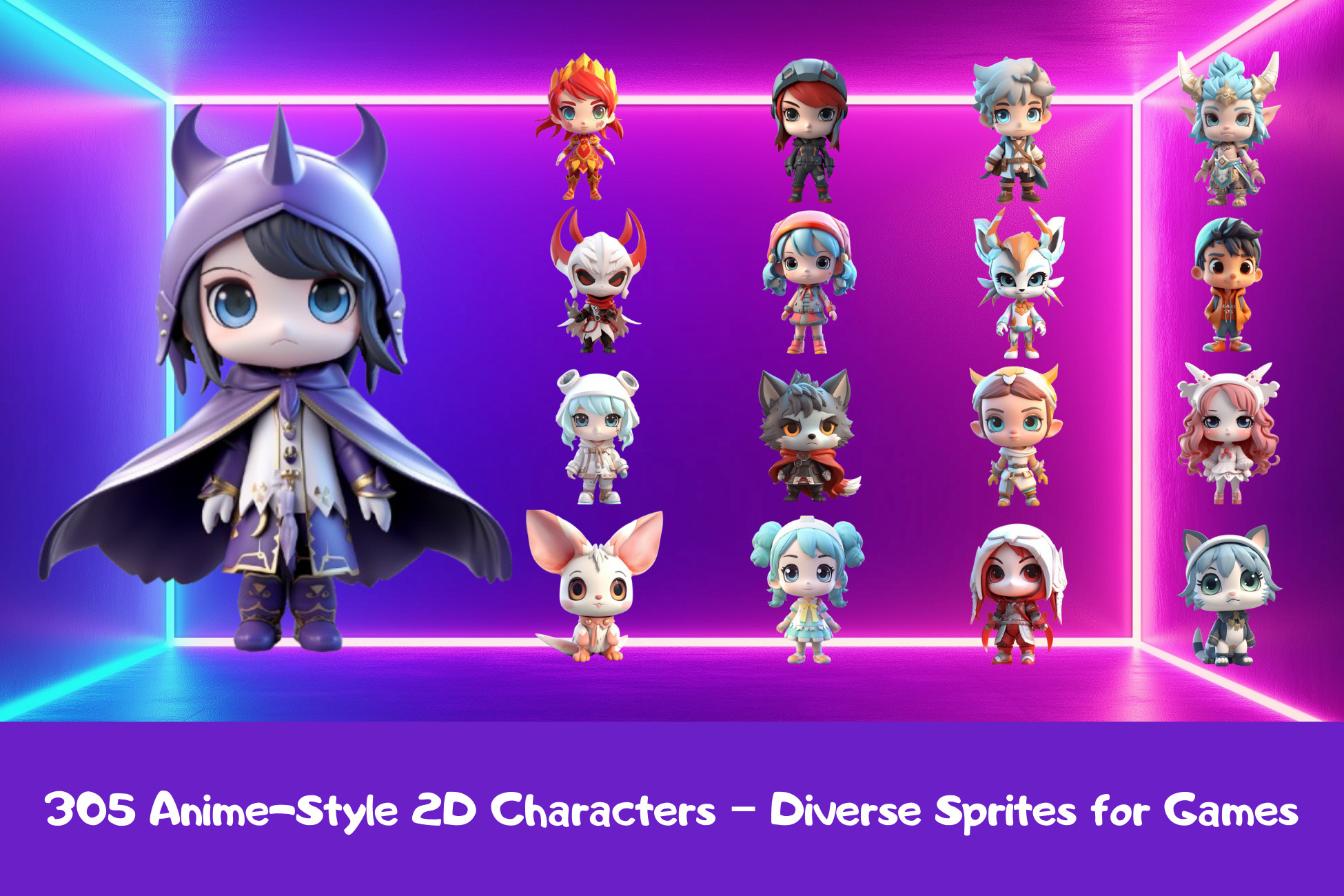 2d Characters R15 305 Anime-Style 2D Characters – Diverse Sprites for Games | 2D 角色 ...