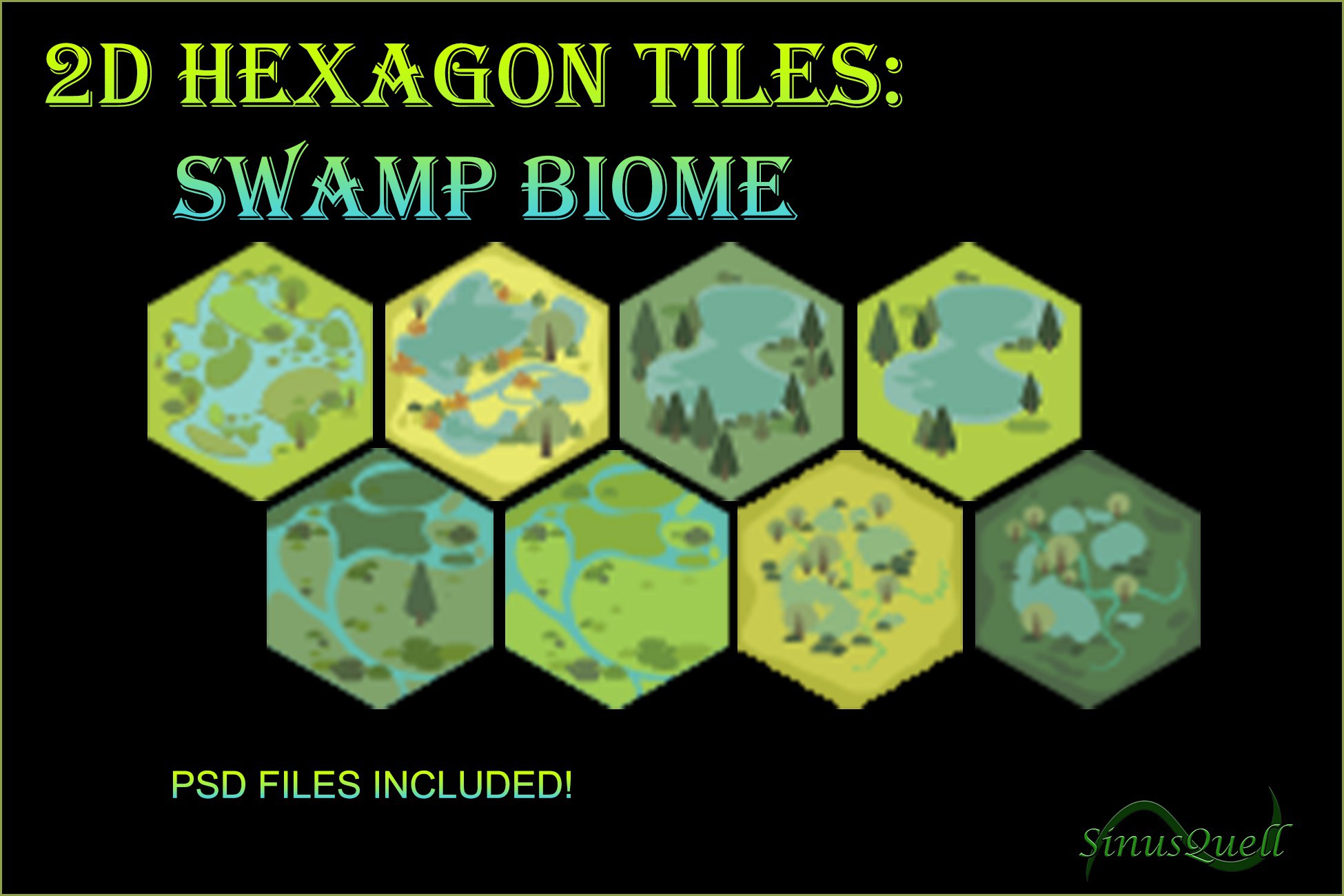 2D Hexagon Tiles: Swamp Biome | 2D Environments | Unity Asset Store