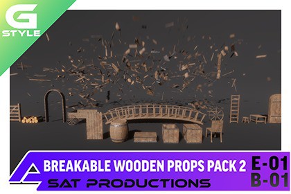 Breakable Wooden Props Pack 2