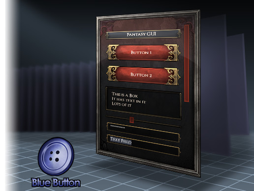 Blue Button Fantasy GUI | 2D GUI | Unity Asset Store