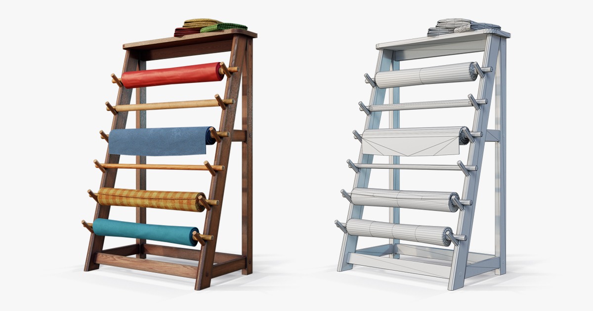 Rack Fabric Roll Textile | 3D Furniture | Unity Asset Store